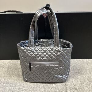 Oliver Thomas Kitchen Sink Tote Quilted Gun Metal Gray Handbag RFID Blocking
